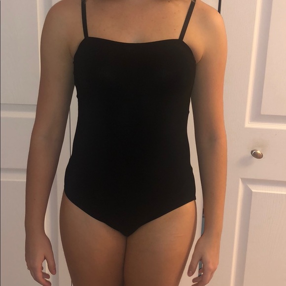 Black Adjustable Strap Leotard main image 1